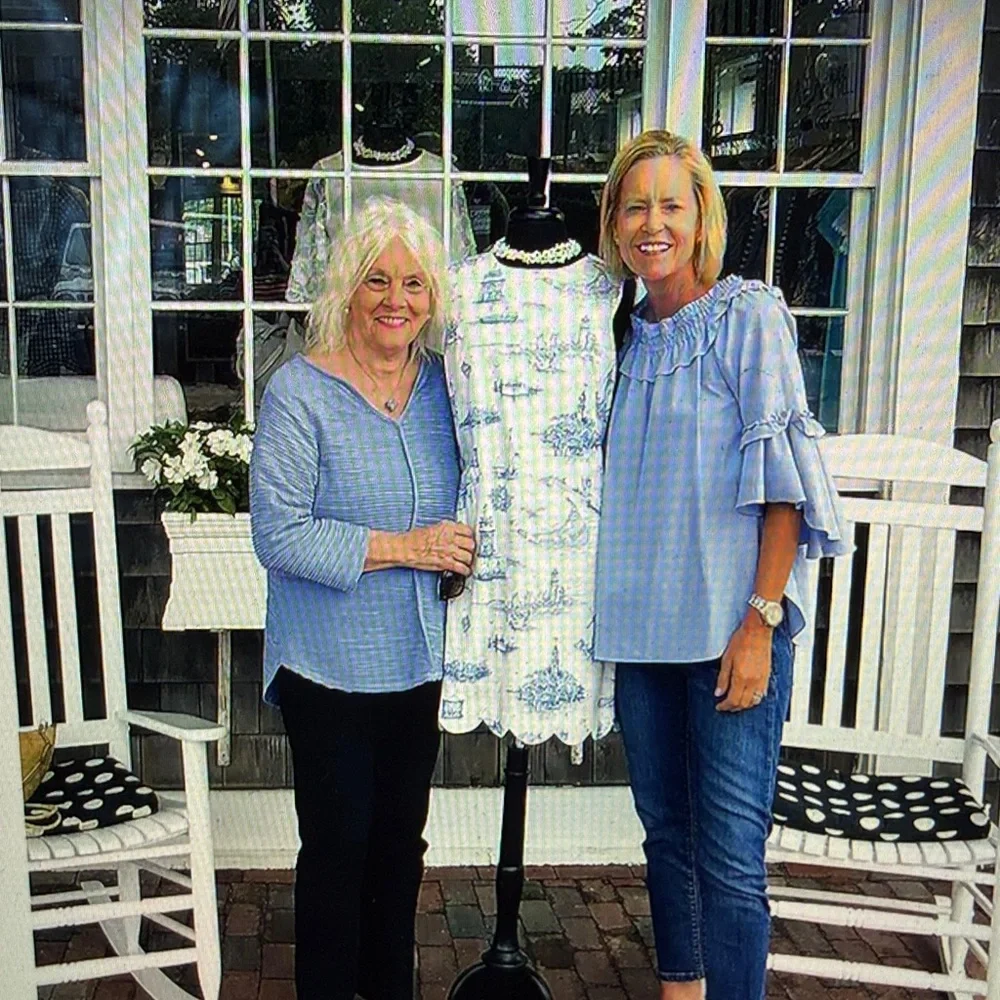 SARA CAMPBELL Nantucket Toile Blue Dress Size Medium - Picture 2 of 10